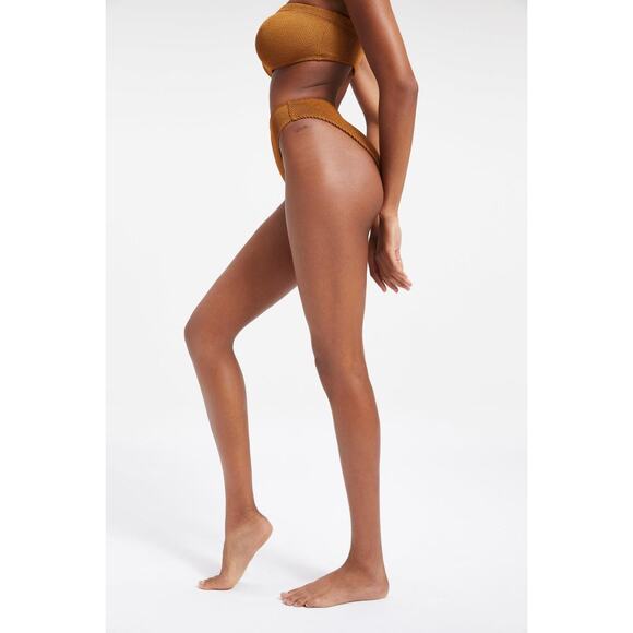 Good American Textured Bronze Brown Bikini Bottoms Size 5/6 - Picture 5 of 7